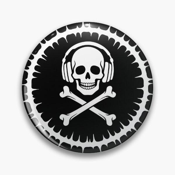 Item preview, Skull Wearing Headphones with Crossed Bones Graphic designed and sold by AFernandesDSG.
