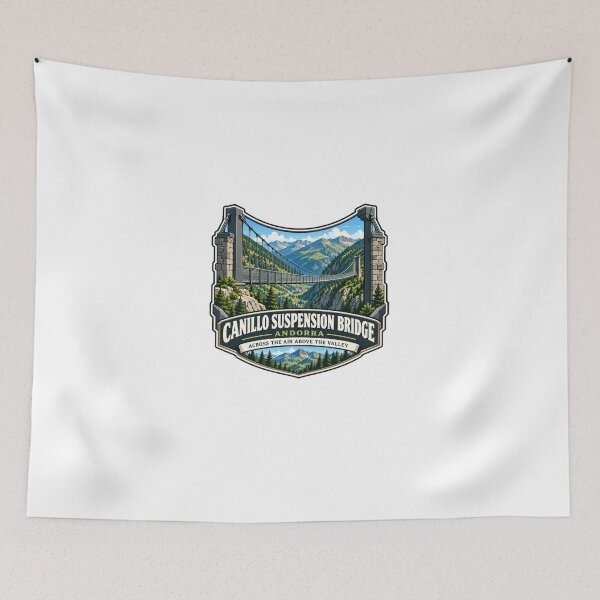 Item preview, Canillo Suspension Bridge Andorra Across The Air Above The Valley Traveler Adventure Souvenir designed and sold by Star3NowForMe.