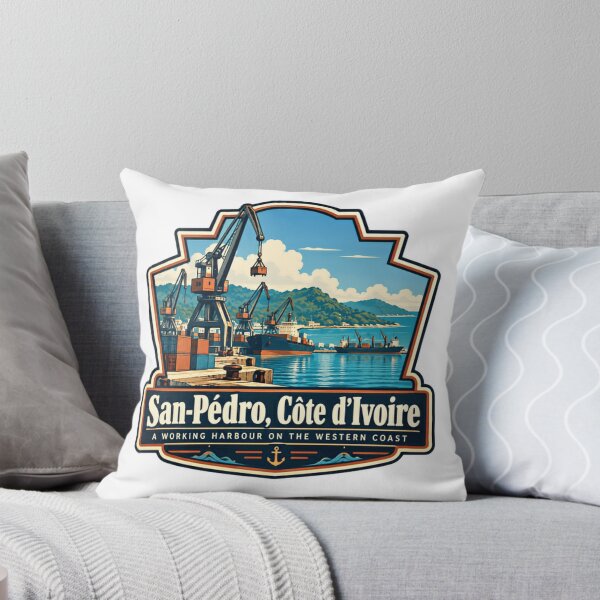 Item preview, San-Pédro, Côte D'Ivoire Working Harbour Travel Souvenir designed and sold by SEEM-drawing.