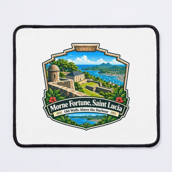 Item preview, Morne Fortune, Saint Lucia Old Walls Above The Harbour Caribbean Travel Souvenir designed and sold by SEEM-drawing.