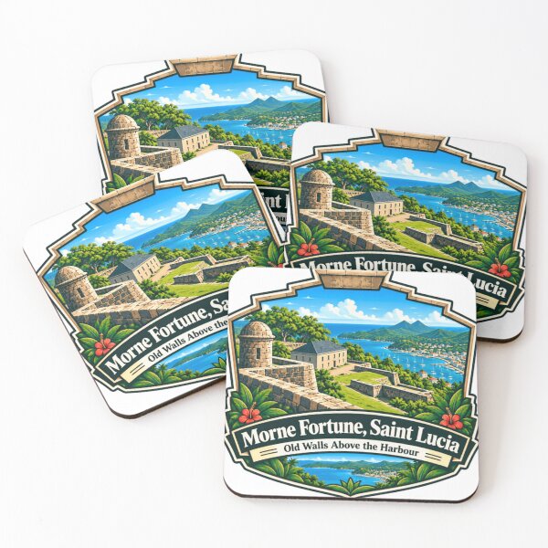 Item preview, Morne Fortune, Saint Lucia Old Walls Above The Harbour Caribbean Travel Souvenir designed and sold by SEEM-drawing.