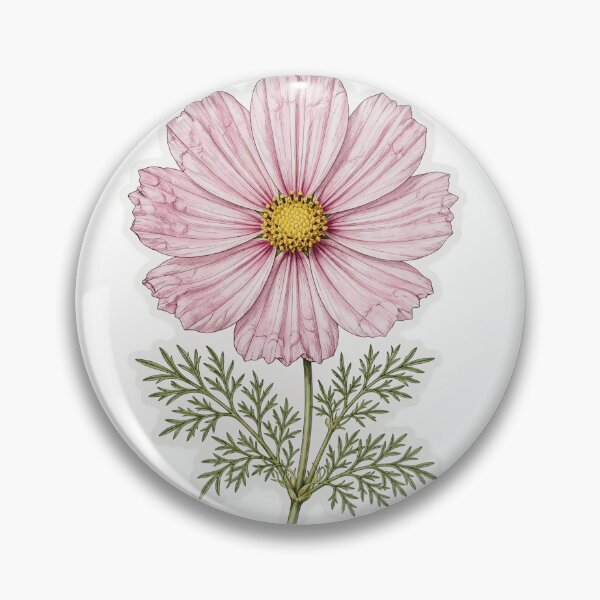 Item preview, Pink Cosmos Flower Sticker | Fine Line Botanical Tattoo | Cosmos Illustration designed and sold by Crystal Critters .