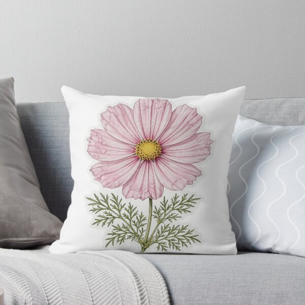 Item preview, Pink Cosmos Flower Sticker | Fine Line Botanical Tattoo | Cosmos Illustration designed and sold by FineLineBotanical .