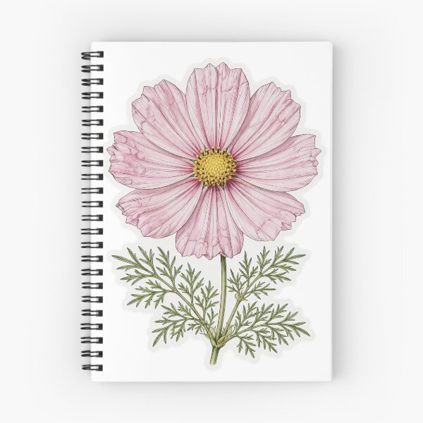 Item preview, Pegatina de flor de cosmos rosa | Tatuaje botánico de líneas finas | Ilustración de cosmos designed and sold by FineLineBotanical .