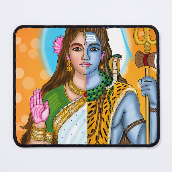 Item preview, Ardhanarishvara Digital Drawing | Shiva Parvati Divine Hindu Artwork designed and sold by Harshit_Digital_Arts.