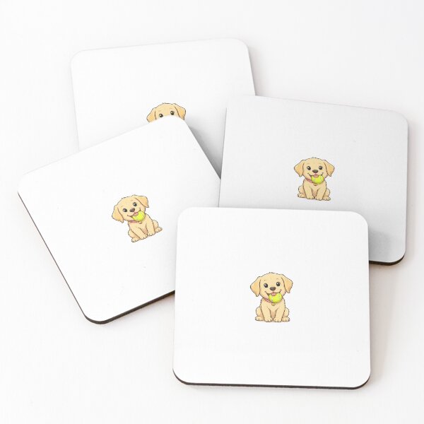 Item preview, Yellow Labrador Puppy with Tennis Ball Illustration designed and sold by Nichely.