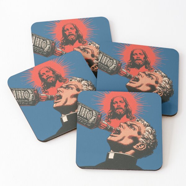 Item preview, Priest drinking and Jesus watching designed and sold by NF Designs Studio DTF.