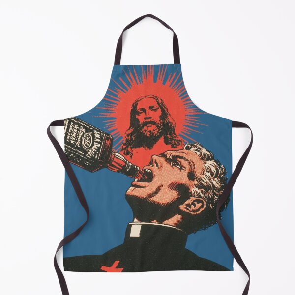 Item preview, Priest drinking and Jesus watching designed and sold by NF Designs Studio DTF.