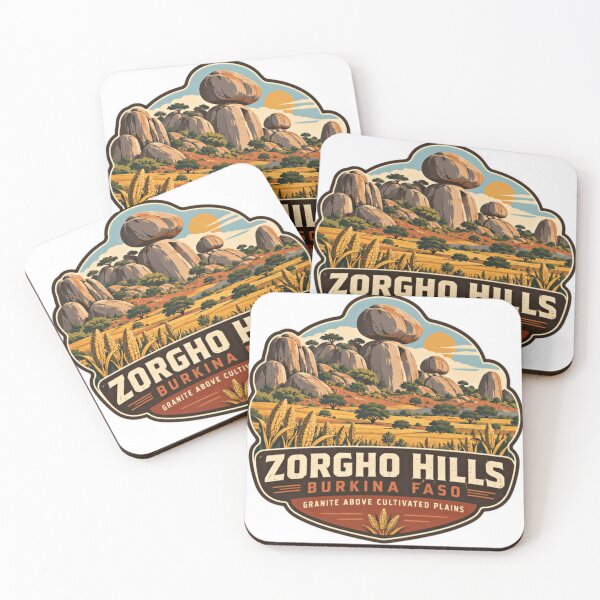 Item preview, Zorgho Hills Burkina Faso Granite Above Cultivated Plains African Travel Landmark Souvenir designed and sold by SEEM-drawing.