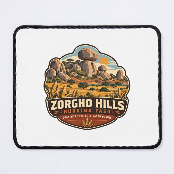 Item preview, Zorgho Hills Burkina Faso Granite Above Cultivated Plains African Travel Landmark Souvenir designed and sold by SEEM-drawing.