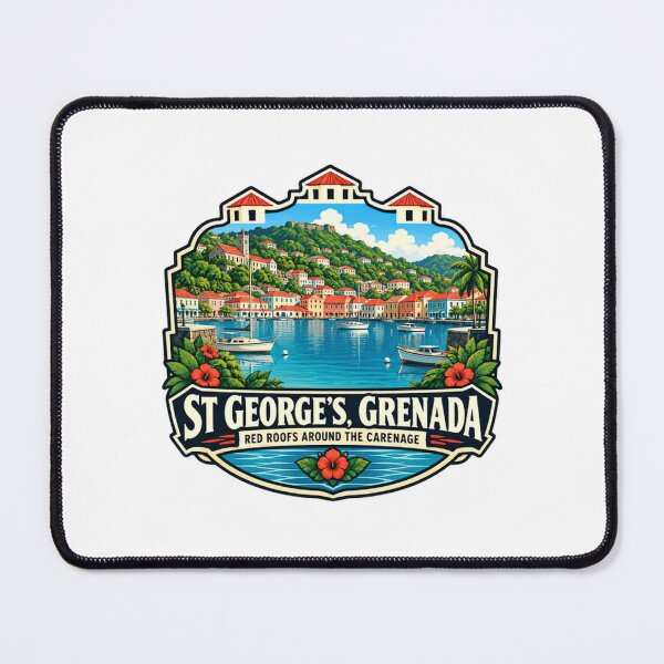 Item preview, St George's, Grenada Red Roofs Around The Carenage Caribbean Island Travel Vacation designed and sold by SEEM-drawing.