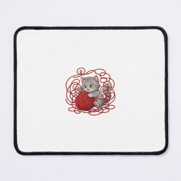 Item preview, Kitten Playing with Yarn Ball Illustration designed and sold by Nichely.