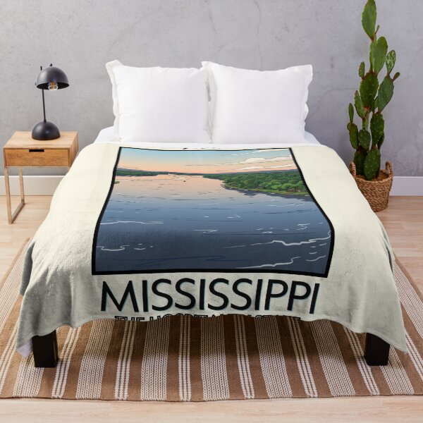 Artikelvorschau, Reiseanzeige im Vintage-Stil: Malerische Landschaft Mississippis entworfen und verkauft von Dimensionality.