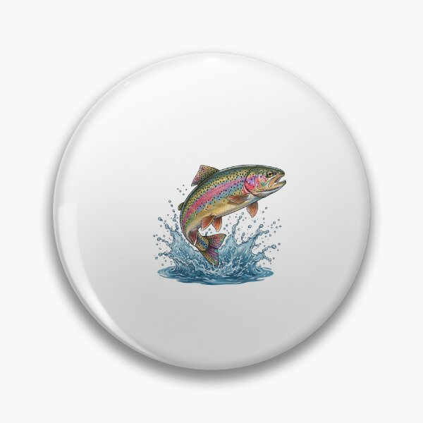 Item preview, Leaping Rainbow Trout Fishing Illustration designed and sold by Nichely.