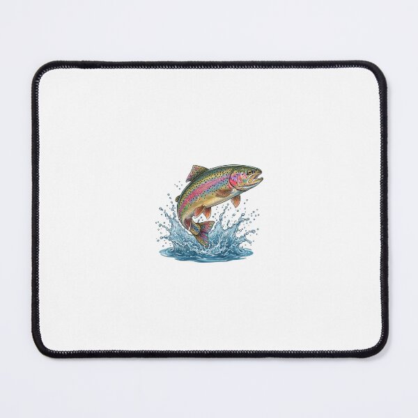 Item preview, Leaping Rainbow Trout Fishing Illustration designed and sold by Nichely.