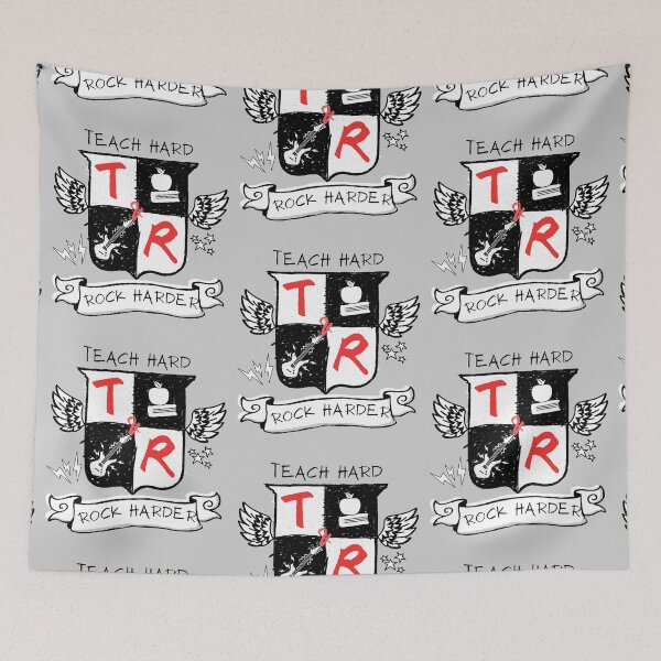 Item preview, Teacher Rock Crest - Teach Hard, Rock Harder designed and sold by Nacho Average Designs.