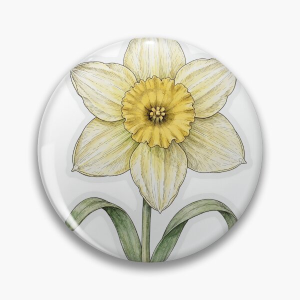 Item preview, Yellow Daffodil Sticker | Narcissus Flower Sticker | Fine Line Botanical Tattoo designed and sold by Crystal Critters .
