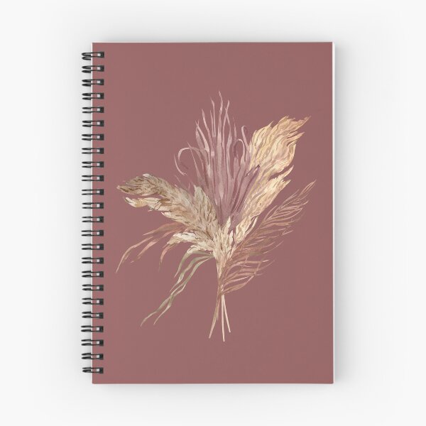 Item preview, Boho Dried Floral Bouquet: Terracotta and Beige Pampas Grass Watercolor Print designed and sold by Kat Designs Store.
