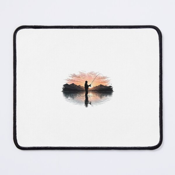 Item preview, Fly Fisherman at Sunrise Lake Illustration designed and sold by Nichely.