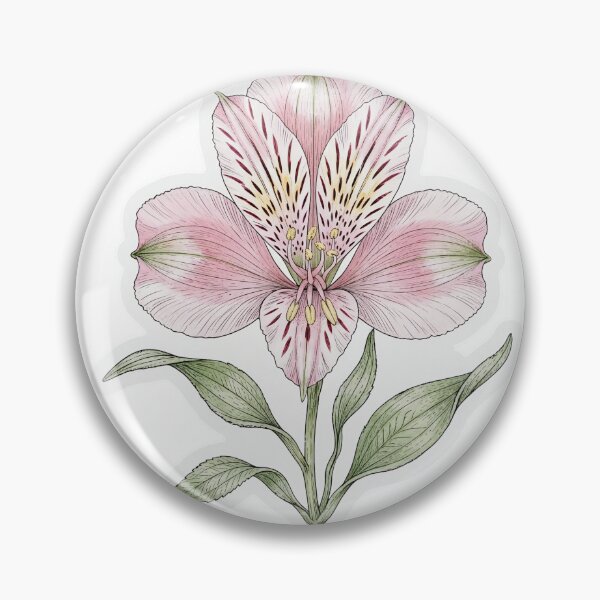 Item preview, Pink Alstroemeria Sticker | Fine Line Botanical Tattoo | Peruvian Lily Illustration designed and sold by FineLineBotanical .