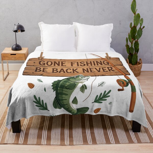 Artikelvorschau, Gone Fishing Be Back Never Wooden Sign entworfen und verkauft von Odd-jack.