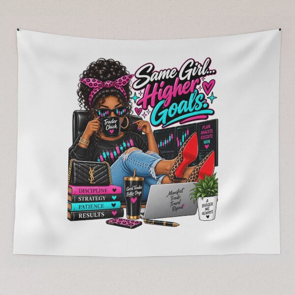 Item preview, Trader Chick-Same Girl Higher Goals-Option One- White Background  designed and sold by Trendi61.