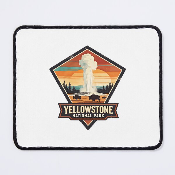 Item preview, Yellowstone National Park – Vintage Geyser Wilderness Travel Illustration designed and sold by SEEM-drawing.