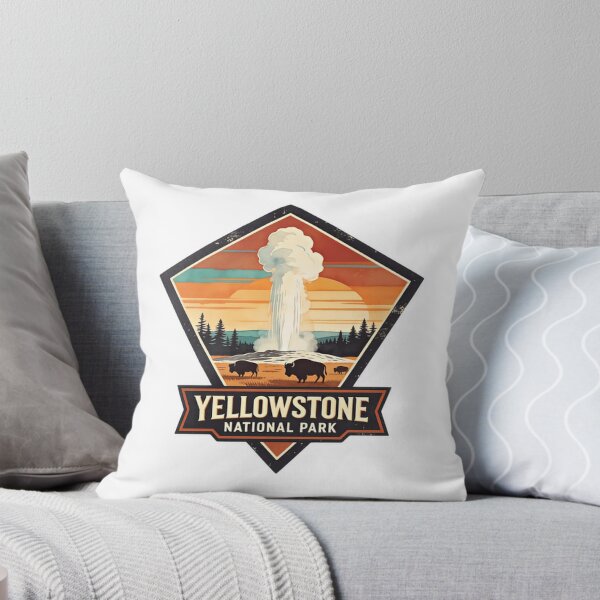 Item preview, Yellowstone National Park – Vintage Geyser Wilderness Travel Illustration designed and sold by SEEM-drawing.
