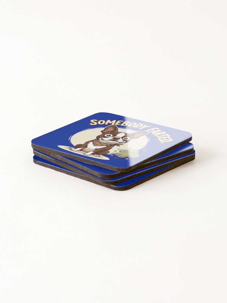 Thumbnail 4 of 5, Coasters (Set of 4), Dog Farting designed and sold by RedsThreadz.