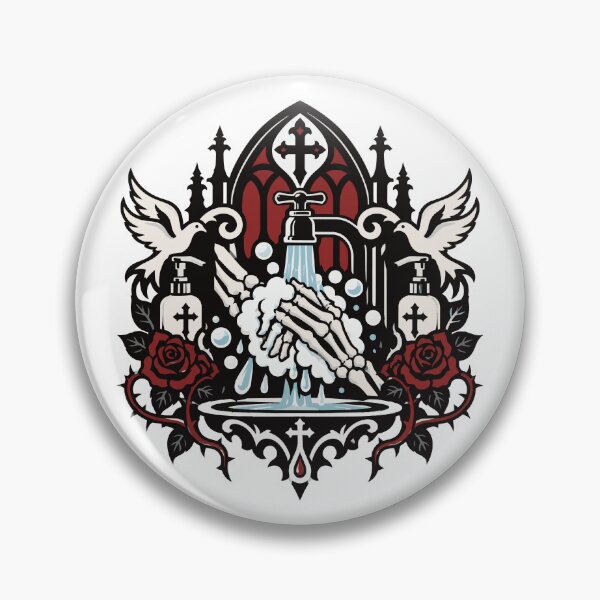 Item preview, Hand Washing Gothic Street Brand Badge Illustration designed and sold by medicalkinoko.