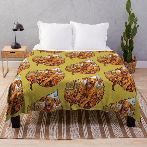 Item preview, Fall Vizsla Dog Playing In Autumn Leaves designed and sold by Lion and Lamb Design.