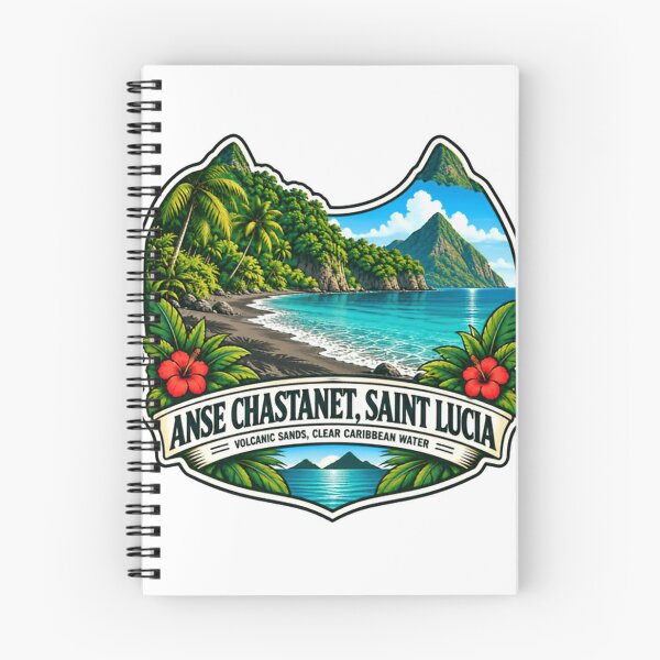 Item preview, Anse Chastanet, Saint Lucia Volcanic Sands, Clear Caribbean Water Travel Vacation Souvenir designed and sold by SEEM-drawing.