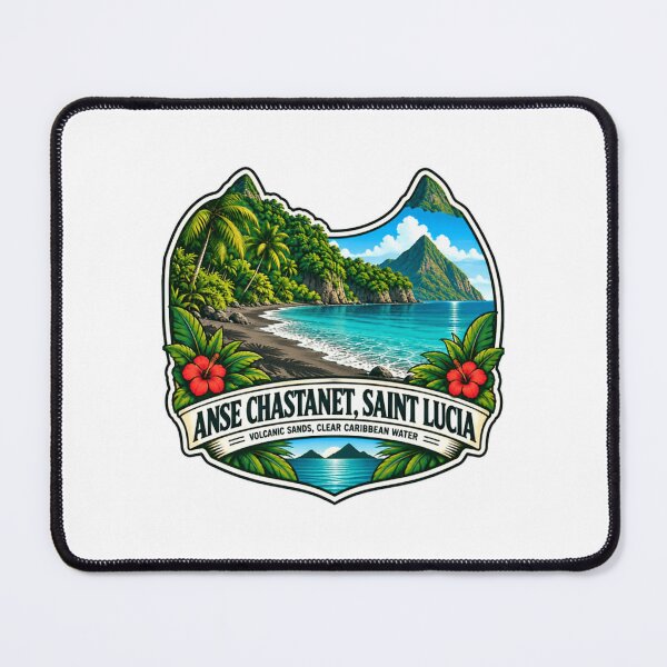 Item preview, Anse Chastanet, Saint Lucia Volcanic Sands, Clear Caribbean Water Travel Vacation Souvenir designed and sold by SEEM-drawing.