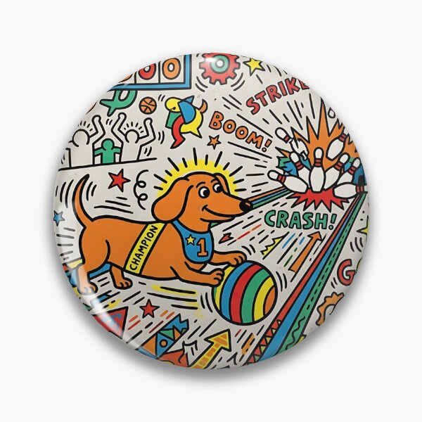 Item preview, Dachshund Bowling Champion designed and sold by PictoVibe.