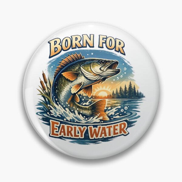 Item preview, Born for Early Water Bass Fishing Sunrise Angler Outdoor Art Design designed and sold by inkoutninja.