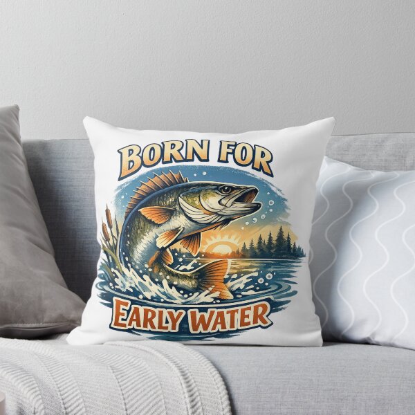 Item preview, Born for Early Water Bass Fishing Sunrise Angler Outdoor Art Design designed and sold by inkoutninja.