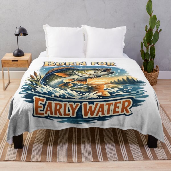 Item preview, Born for Early Water Bass Fishing Sunrise Angler Outdoor Art Design designed and sold by inkoutninja.
