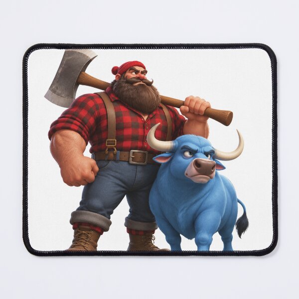 Item preview, Paul Bunyan Giant Lumberjack Blue Ox Art designed and sold by M. Mamdouh Artworks.