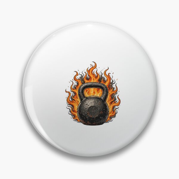 Artikelvorschau, Kettlebell mit Flammen – Fitnessstudio-Illustration entworfen und verkauft von Nichely.