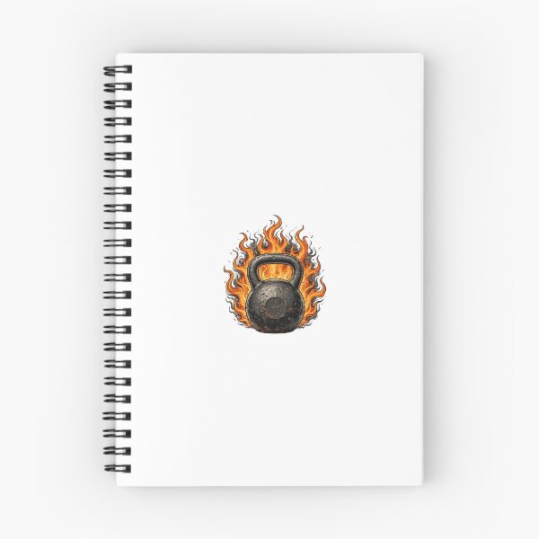 Item preview, Kettlebell with Flames Gym Illustration designed and sold by Nichely.