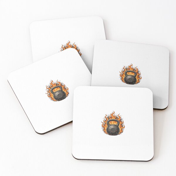 Item preview, Kettlebell with Flames Gym Illustration designed and sold by Nichely.