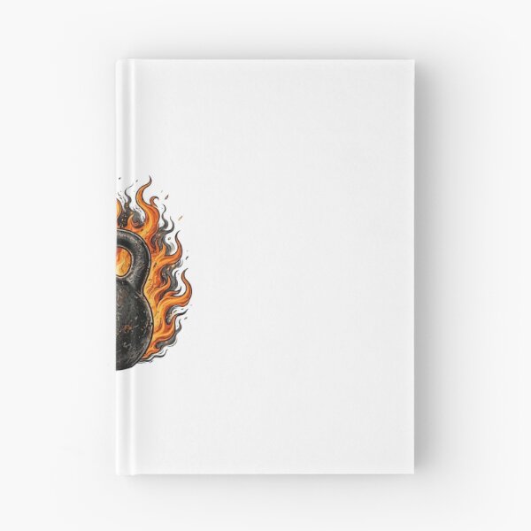 Item preview, Kettlebell with Flames Gym Illustration designed and sold by Nichely.