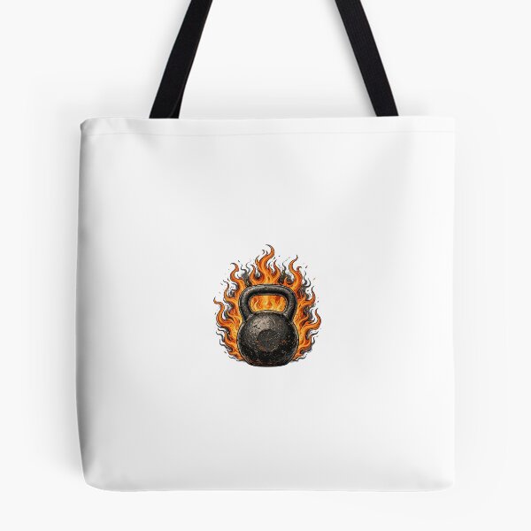 Item preview, Kettlebell with Flames Gym Illustration designed and sold by Nichely.