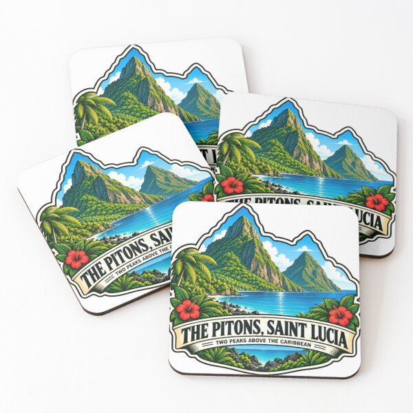 Item preview, Los Pitones, Santa Lucía, destino turístico caribeño. designed and sold by SEEM-drawing.