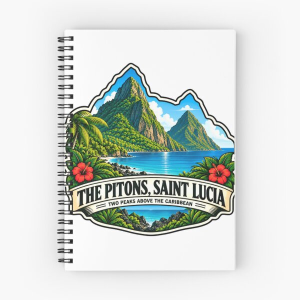 Item preview, The Pitons, Saint Lucia Caribbean Travel Island Destination designed and sold by SEEM-drawing.