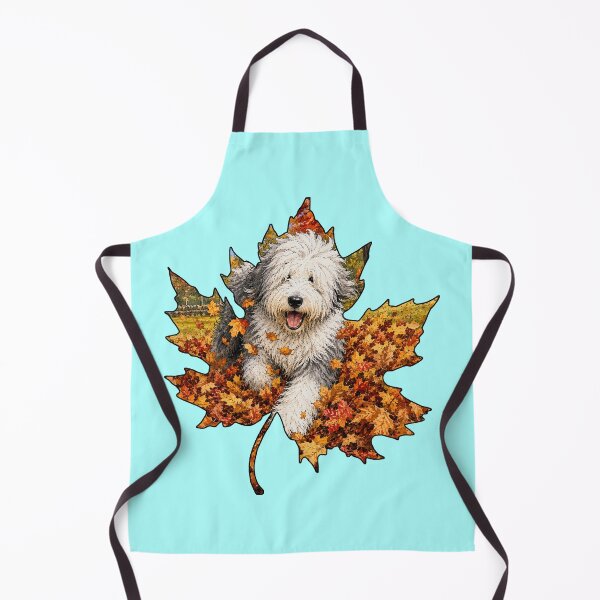 Item preview, Fall Old English Sheepdog Playing In Autumn Leaves designed and sold by Lion and Lamb Design.