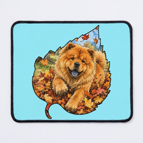 Item preview, Fall Chow Chow Dog Playing In Autumn Leaves designed and sold by Lion and Lamb Design.