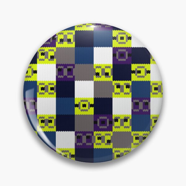 Item preview, Retro Pixel Checkered Knit Pattern Yellow Blue designed and sold by RomaRook.