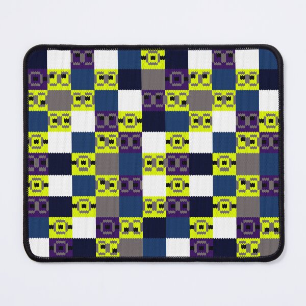 Item preview, Retro Pixel Checkered Knit Pattern Yellow Blue designed and sold by RomaRook.