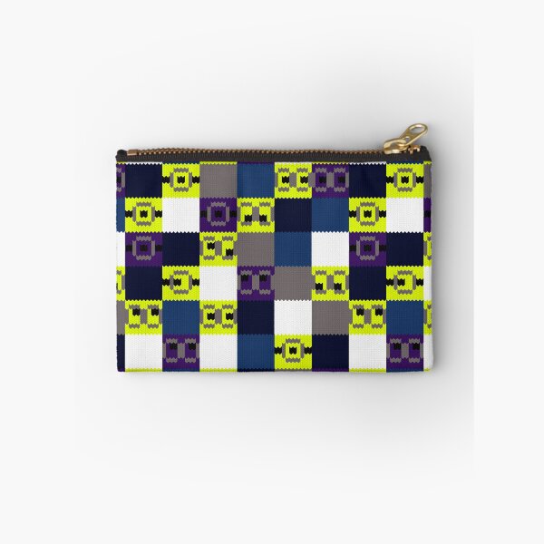 Item preview, Retro Pixel Checkered Knit Pattern Yellow Blue designed and sold by RomaRook.